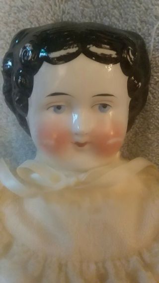 Antique 16 - Inch 1860s China Head Doll With Repaired Shoulderplate