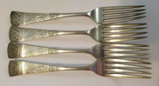Rare 1879 Holmes,  Booth & Haydens A1 Silver Plate Japanese Pattern Forks