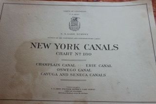 York Canals Chart No.  180 1960 Champlain Erie Oswego Cayuga Seneca