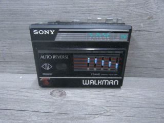 Vintage Sony Walkman Stereo Cassette Player Black With 5 Band Equalizer Wm - F80