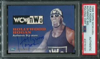 Psa/dna 1998 Topps Wcw/nwo " Hollywood " Hulk Hogan Autographed Signed Card