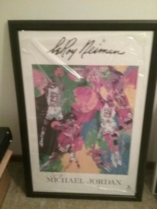 Michael Jordan Chicago Bulls Autographed Leroy Neiman Framed Poster Charitabulls