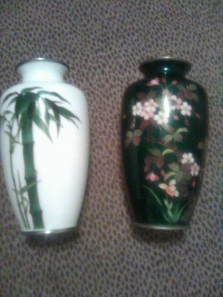 Pair (2) Of Vintage Japanese Cloisonne Vases