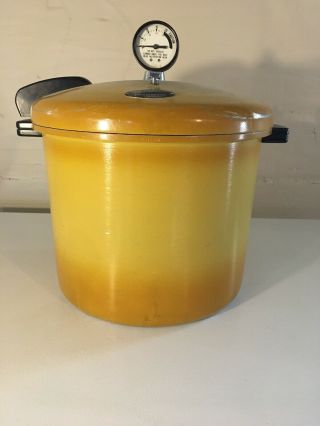 Vintage 1970s Harvest Gold Yellow Presto 21 Qt Pressure Cooker Canner 01/ca21h