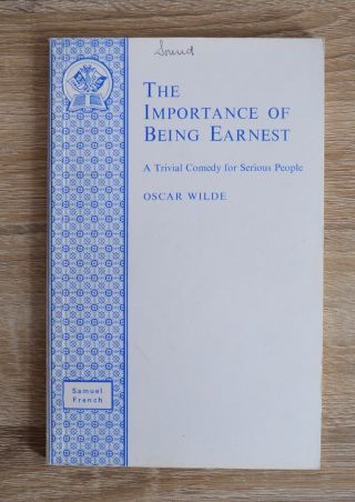 The Importance Of Being Earnest By Oscar Wilde Samuel French