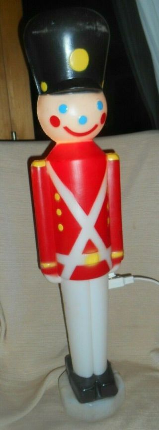 Vintage Christmas Toy Soldier Nutcracker Lighted Blow Molds 31” Tall Empire