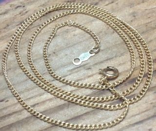 Vintage 14k Solid Yellow Gold 18 " Chain Necklace 2.  49g.  (e21)