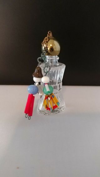 Vintage Czech Perfume Bottle With People Dangles 1930 