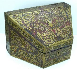 Rare Antique 19th Century Boulle Faux Tortoiseshell Box / Casket - Halstaff & Ha