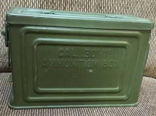 Vintage Us Wwii Cal.  30m1 Ammunition Box Flaming Bomb Logo W/ 1 In Circle.