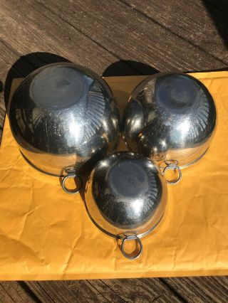 Vintage Revere Ware Stainless Steel O Ring Nesting Mixing Bowls Set Of 3