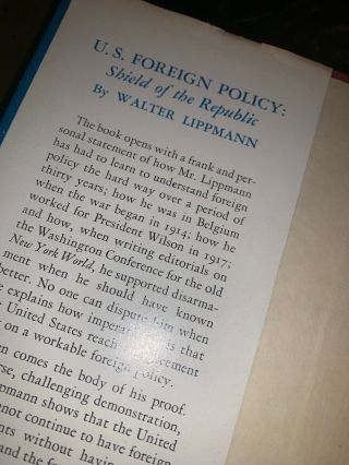 U.  S.  Foreign Policy,  Shield Of The Republic By Walter Lippmann 1943 3
