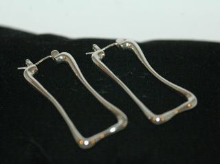 Vtg.  Robert Lee Morris RLM STUDIO 925 Sterling Silver Rectangular Hoop Earrings 2