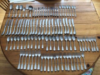 97pc Oneida American Colonial Stainless Steel Flatware Set - Setting For 7,