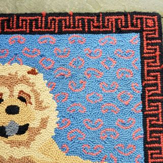 Vintage Claire Murray Hooked Rug with Chow Chow Dog 34 