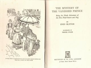 Enid Blyton The Mystery Of The Vanished Prince Vintage 1956 Hb Five Find - Outers