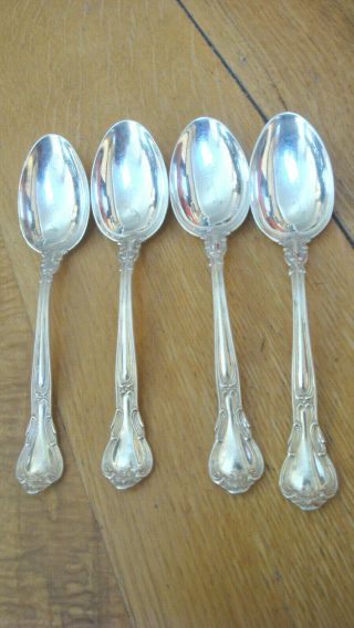 Four 4 Vtg Gorham Sterling Silver Spoons Teaspoons Chantilly 5 3/4 " No Mono