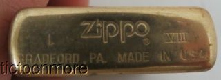 VINTAGE ZIPPO MODEL No.  254 HIGH POLISH SOLID BRASS CIGARETTE LIGHTER d.  1992 3