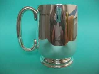 Large,  Solid Silver Pint Beer Tankard / Mug,  Birmingham 1939,  377 Grams