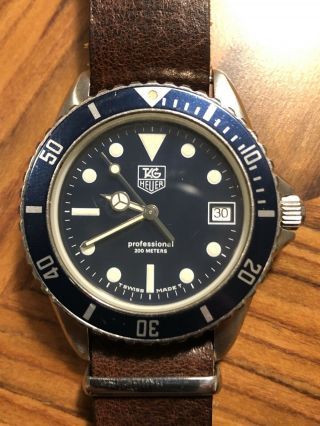 Tag Heuer 1000 Series 980.  613b Vintage Collectible,  Blue Face