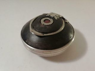 An Antique Georgian Silver & Hollowed Nut Shell Snuff Mull : C1800