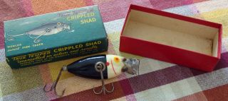 Vintage True Temper Black & White Crippled Shad 205 Fishing Lure/original Box