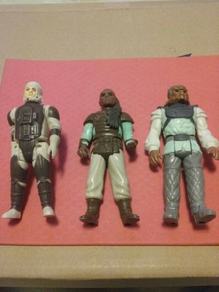 Group Of Three Vintage Star Wars Figures.  Dengar,  Weequay,  Nikto