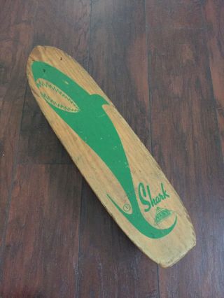 Vintage 1960 Nash Shark 1 Rare Wooden Sidewalk Surfboard,  Skateboard,  Green