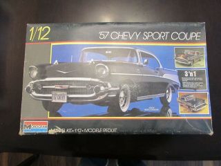 Monogram 1/12 Scale Model Car Kit 57 Chevy Sport Coupe 2800 Open Box Bags