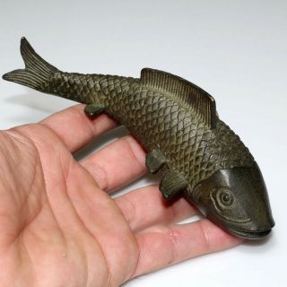 Very Interest Large Size Ancient Or Medieval Bronze Fish - Perfect
