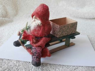Rare Antique German Santa Claus Riding A Sled Candy Container