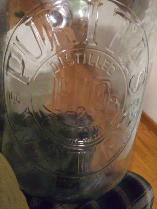 Antique 1928 GLASS ARROWHEAD PURITAS WATER 5 GALLON WATER JUG 2