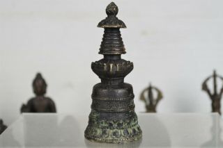 Fabulous Early Antique Tibetan/chinese Bronze Buddhist Stupa