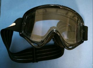 Vintage Old School Clear Oakley Black Carbon Fiber Ski Goggles