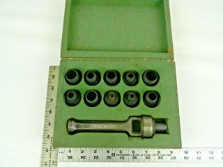 Vintage Dasco Spearhead Heavy Duty Gasket Leather Hole Punch Set - No.  1180