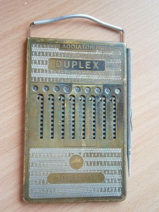 Vintage Antique Mechanic Metal Calculator Addiator Duplex Subtraction Rechner