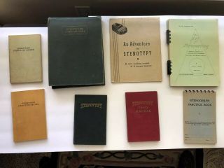 8 Vintage Stenotype Stenographer Reference Manuals Books