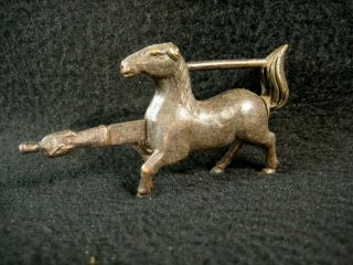 Vintage Chinese Bronze Horse Statue Lock With Key In Good