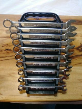 Vtg =craftsman= 10 - Piece Combination Wrench Set 7mm - 19mm Vv Series Forged Usa