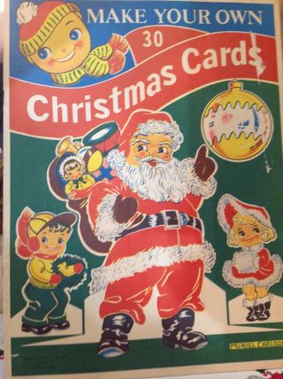 Vintage 1940s Make Your Own Christmas Cards Muriel Carlson Reuben Lilja & Co Usa
