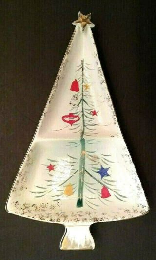 " Holt Howard Ceramic Christmas Tree Candy Dish " Vintage 1960 