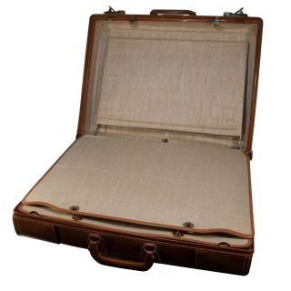 Large Vintage Wings Heirloom Leather Covered Travel Suitcase By United Luggage. 3