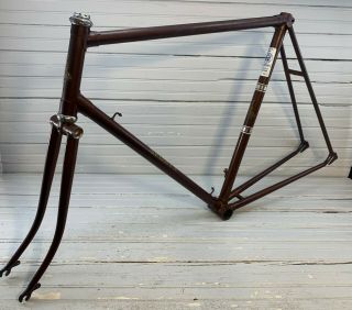 1970s Raleigh Sports Road Bike Frame Vintage 3 Speed Coffee Brown 27 " Wheels
