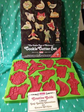 Vtg Chilton " The Twelve Days Of Christmas " Cookie Cutter Set & 2 Creative Guides