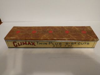 Antique Climax Thin Plug 5 Cent Cuts Old Tobacco Tin P.  Lorillard Co