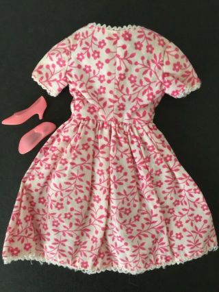 Japanese Exclusive Vintage Francie Doll Barbie Pink Floral Print Dress Shoes 3