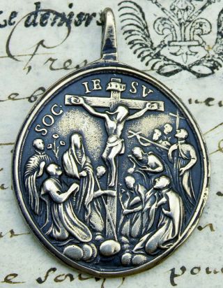 Antique Bronze Passion Of Christ & N.  S.  De La Soledad De La Paloma Bronze Medal