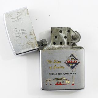 Skelly Oil Company Silver Bradford Vintage 1950s Zippo Lighter Monogrammed Twm