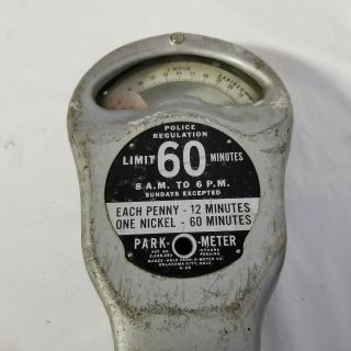 Vintage Penny & Nickel Coin Park - O - Meter Street Parking 2 Hour Dial Magee - Hale 3