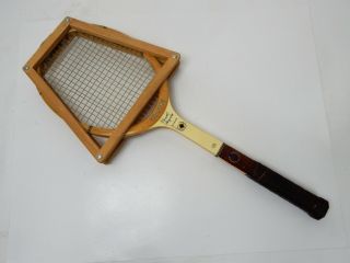 Vintage Wooden Spaulding Tennis Racket W/cove Pancho Gongales Made In Belgium